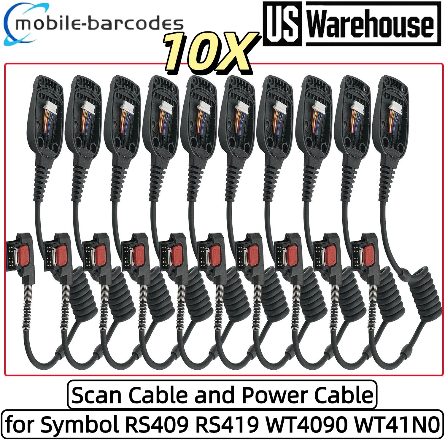 10X Scan Cable Power Cable for Symbol  RS409 RS419 Ring Barcode Scanner