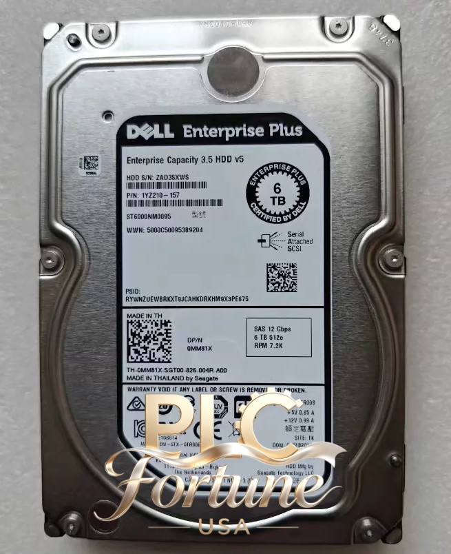 New DELL 0MM81X MM81X ST6000NM0095 Enterprise Plus 6TB SAS 3.5" 512e HDD