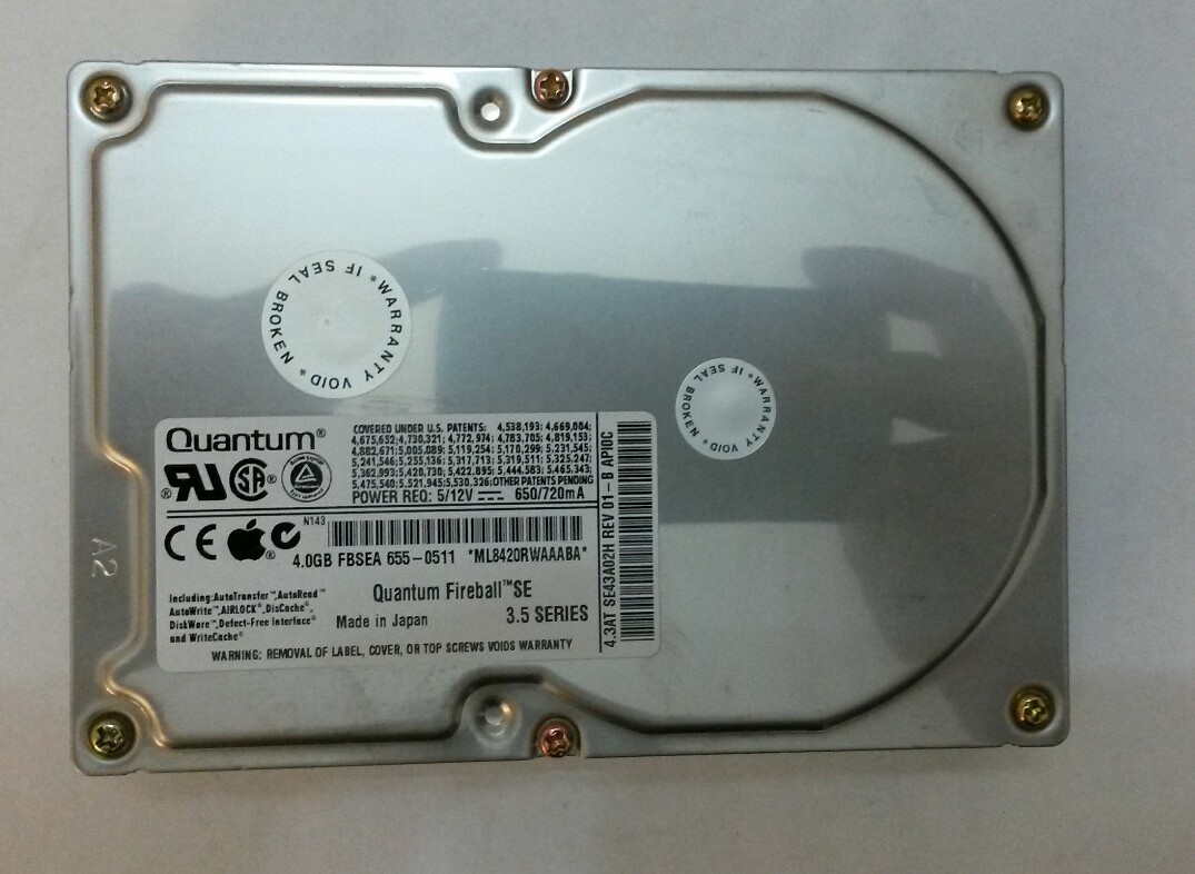 Quantum Fireball SE SE43A02H REV.01-B 4GB IDE/PATA DONOR DRIVE P/N:SE43A012