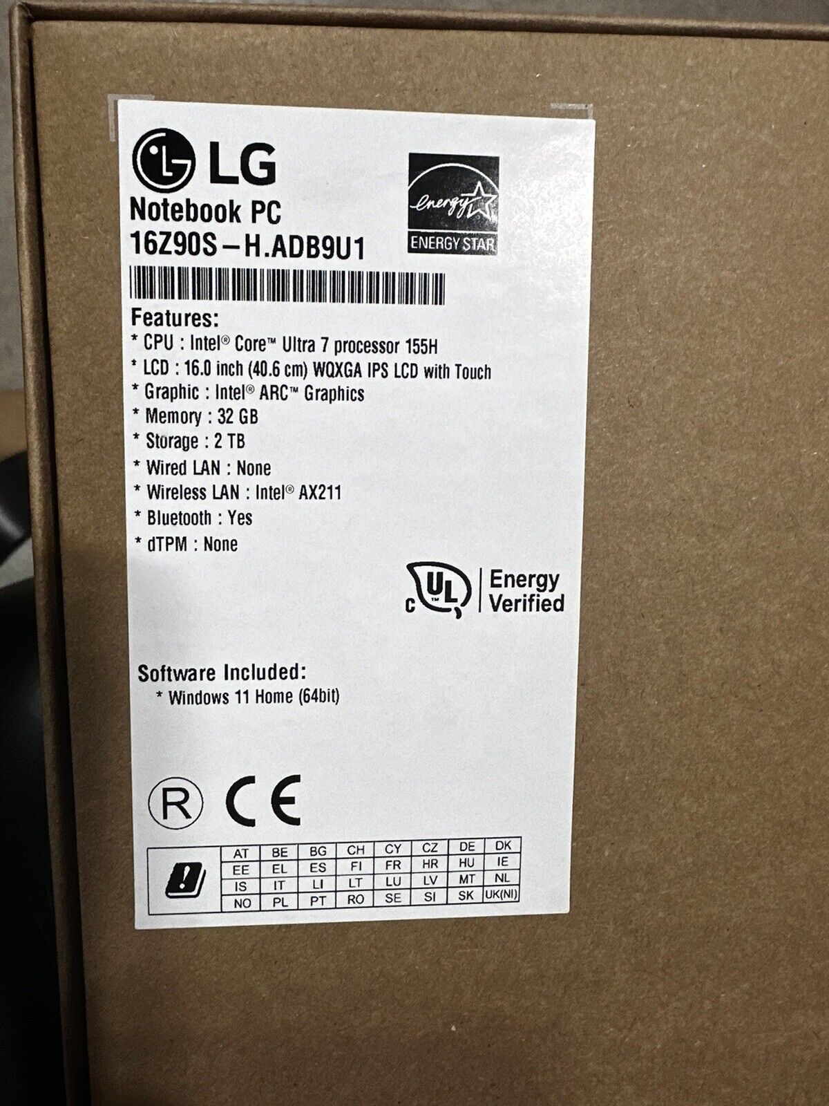 LG Gram 16 Touch Screen 32G Ram Ultra 7 155H Processor 2TB SSD Intel arc Graphic