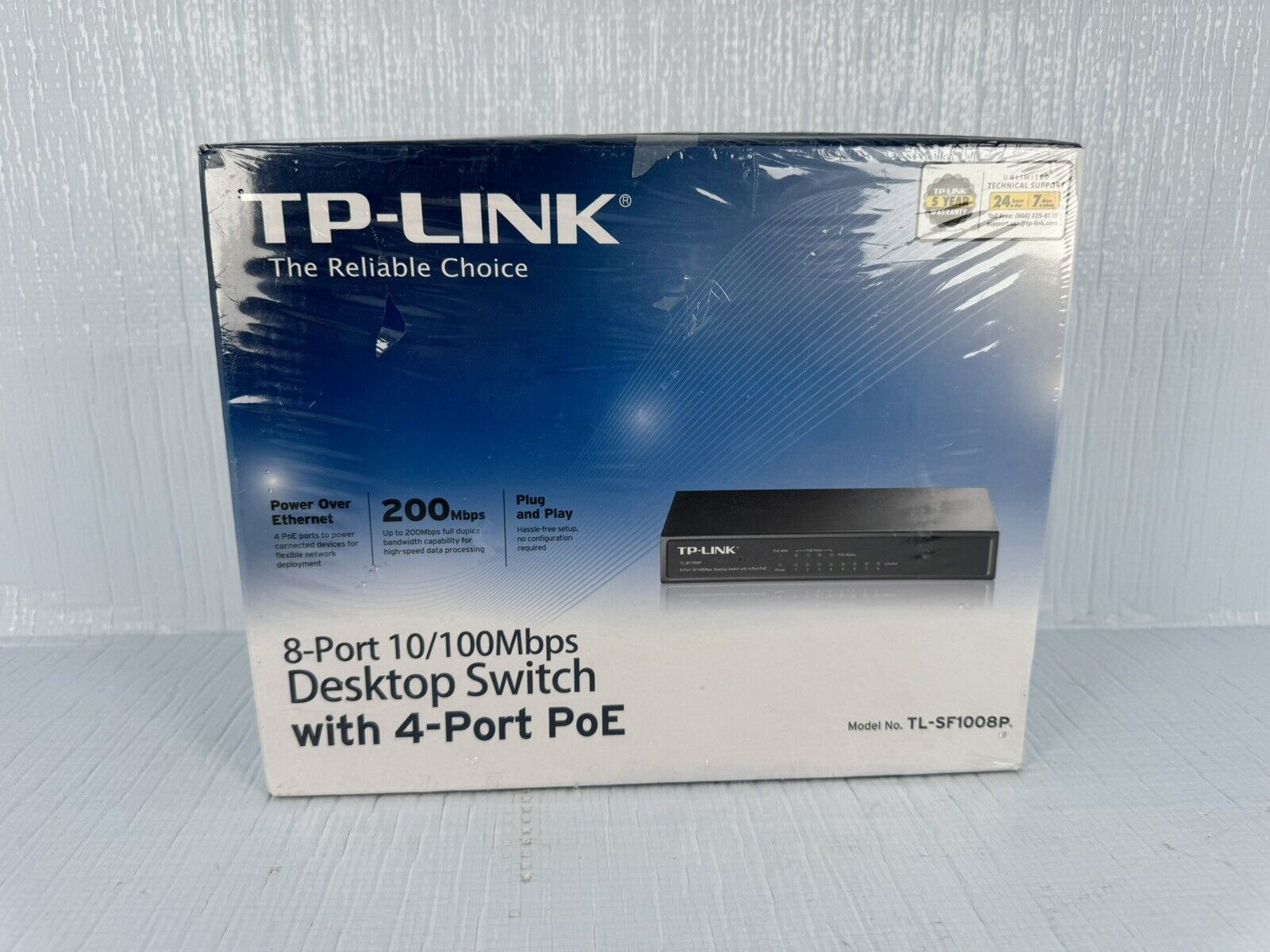 TP-LINK TL-SF1008P 8-Port 10/100Mbps Desktop Switch with 4 PoE Ports New