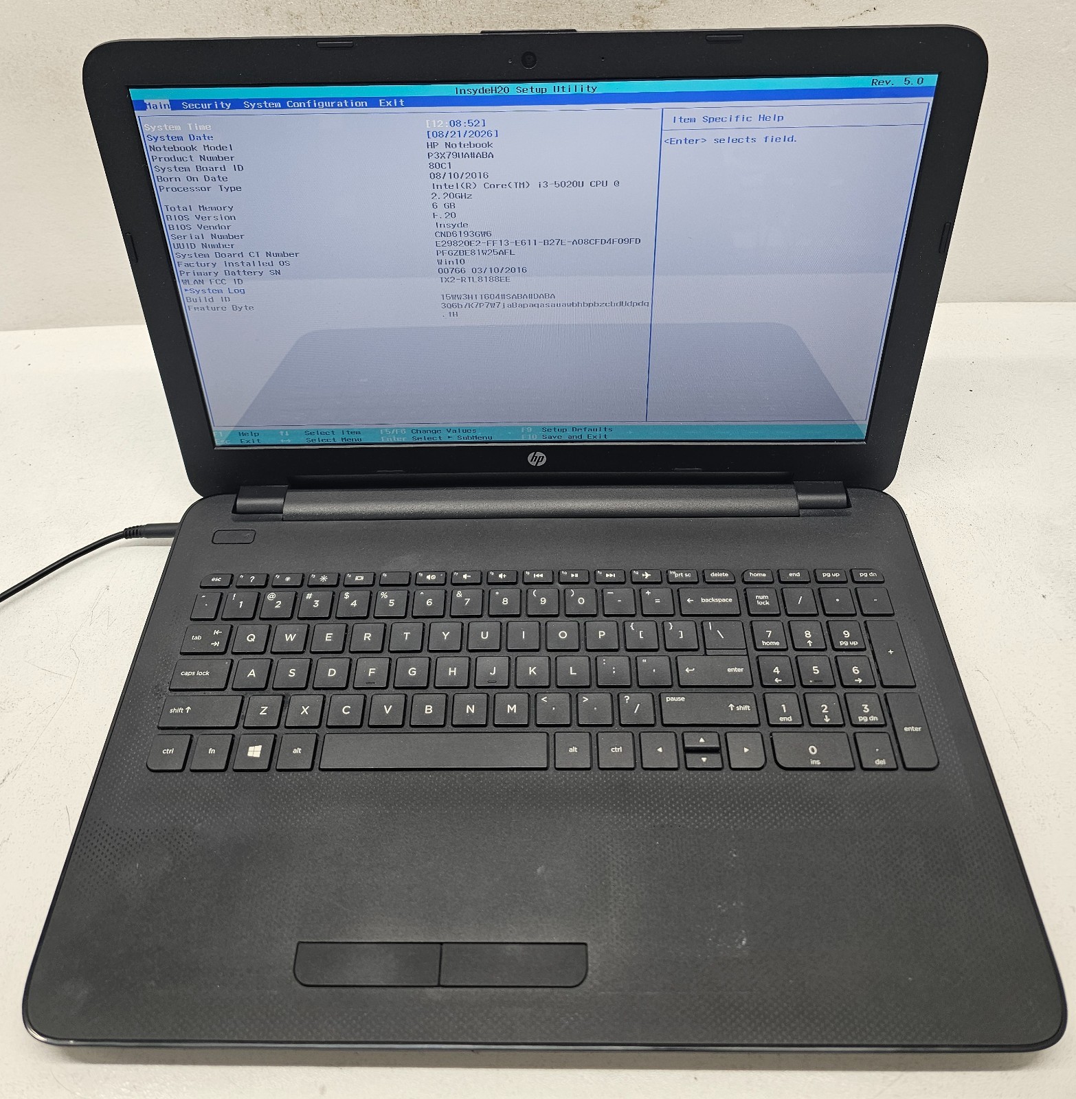 HP 15-AC137NR 15.6" Laptop Intel Core i3-5020U 6GB Ram NO HD/OS (FL)