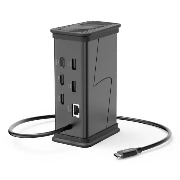 Hama 200150 USB Hub Connect2Office Black USB-C® Power Supply