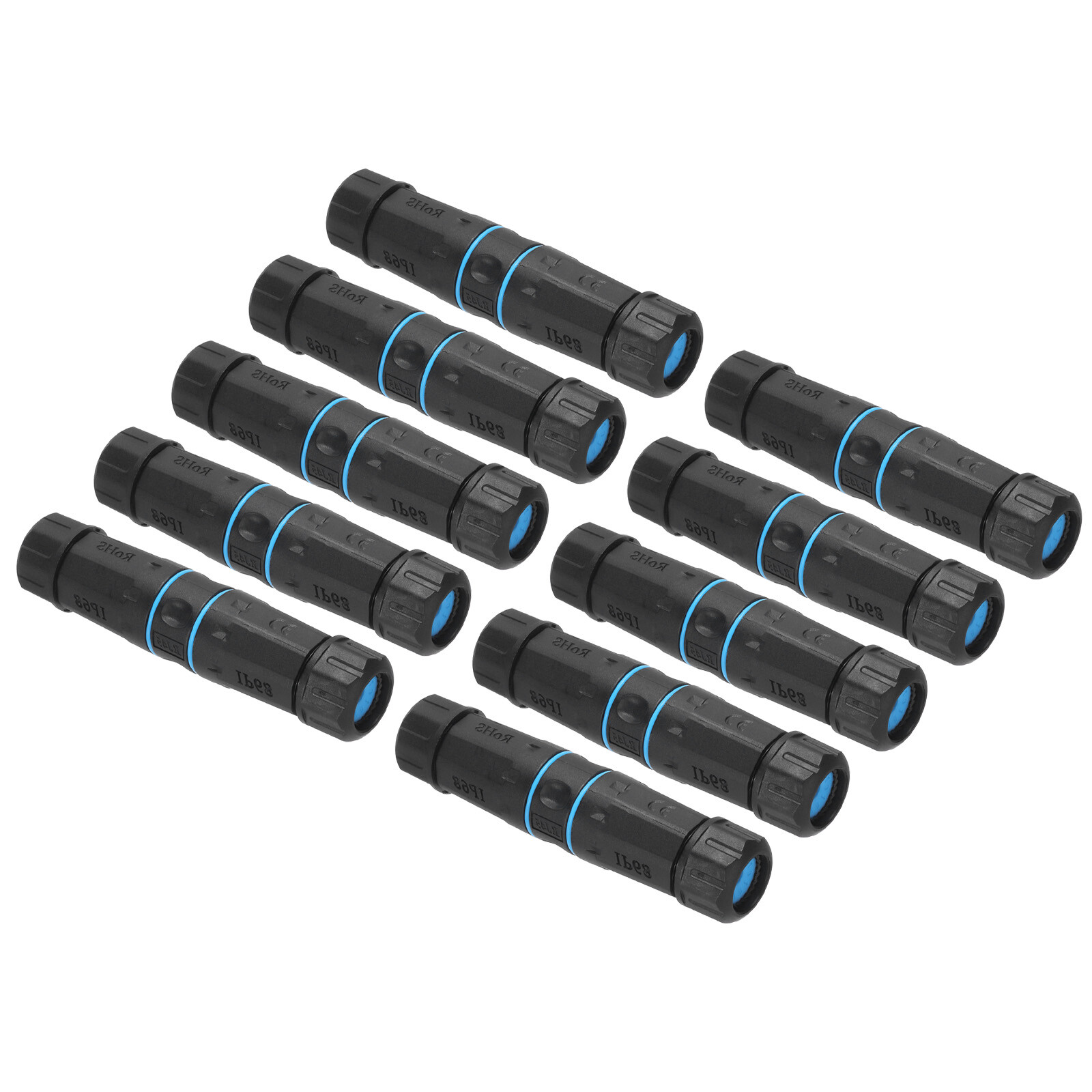 Waterproof RJ45 Coupler, Dual Head IP68 Ethernet LAN Cable Connector, Pack of 10