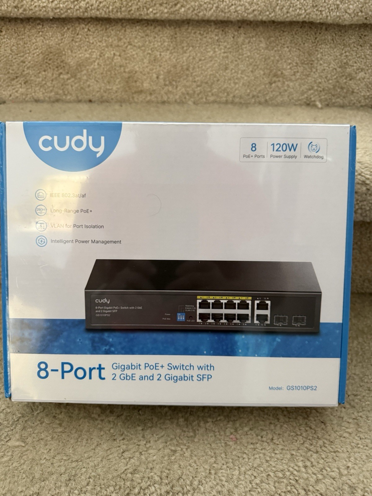 CUDY PoE+ Switch with 2 Uplink ports and 2 SFP slot 120W - 1 GS1010PS2