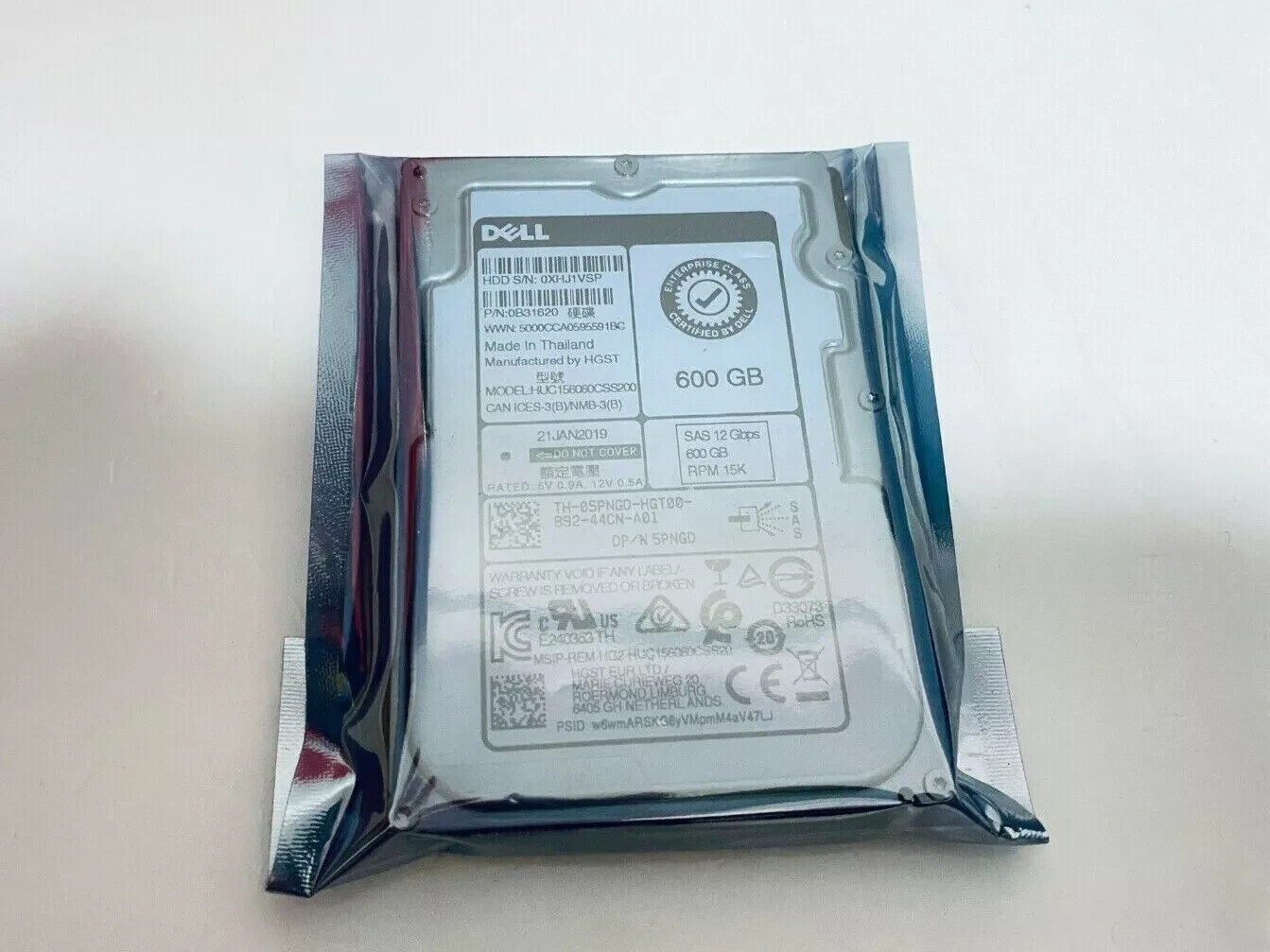 New Dell HUC156060CSS200 05PNGD 5PNG 0TRCN6 600GB  SAS 2.5"15K 12Gb/s Hard Drive