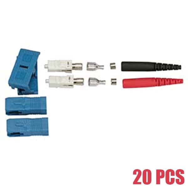 20x 2mm SC Connector Fiber Optic Single Mode Duplex Red/Black Boot Cable Optical