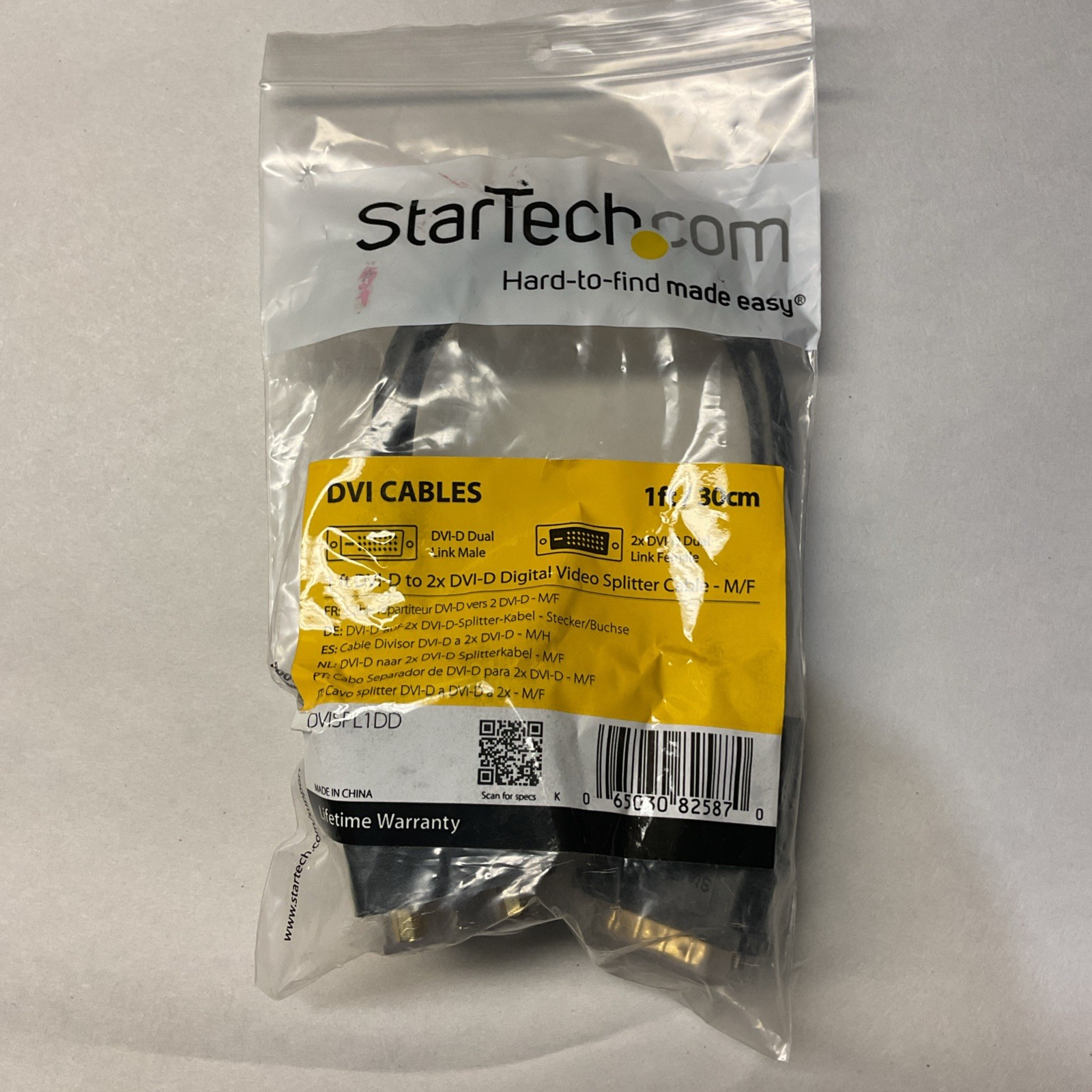 StarTech 1 ft DVI-D to 2x DVI-D Digital Video Splitter Cable - M/F (DVISPL1DD)
