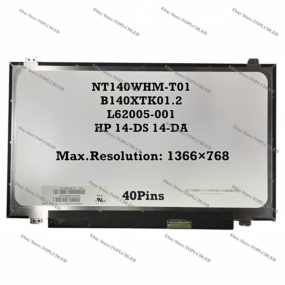 NT140WHM-T01 V8.0 B140XTK01.2 L62005-001 For HP 14-DS 14-DA Touch Screen LCD HD
