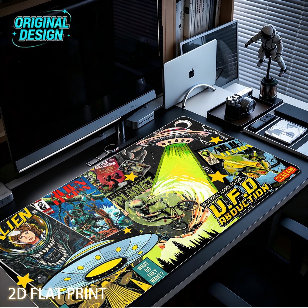 1 XXL Extra Large Vintage American Sci-Fi Alien Themed Mouse Pad, Alien Legion
