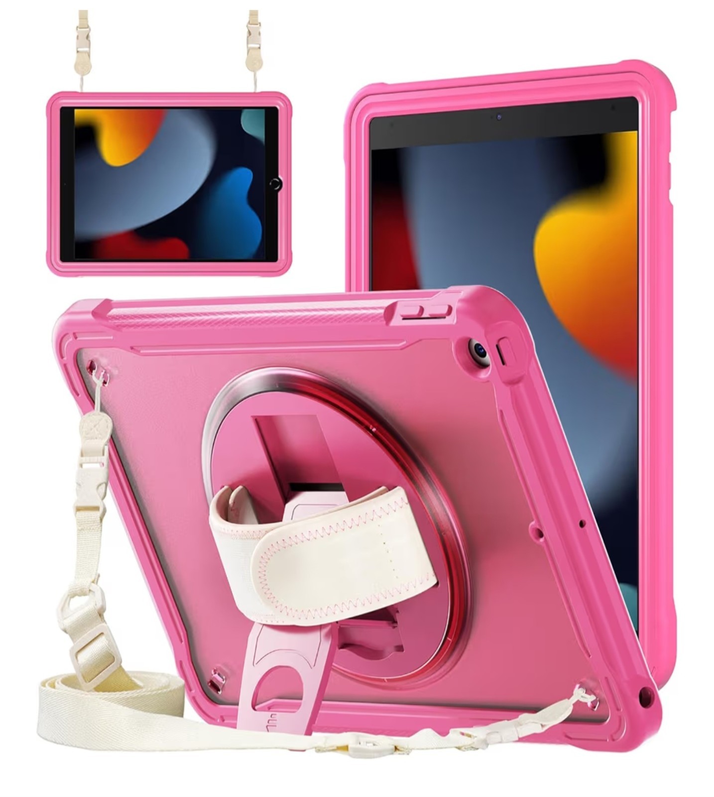 ZenRich - Transparent case for 9th/8th/7th generation iPad, 10.2-inch rose