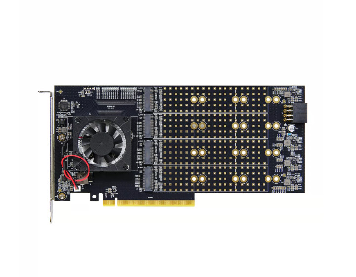 PLX8749 PCIe 3.0 8-Port M.2 NVMe Expansion Card 22110 Split-Free Driverless