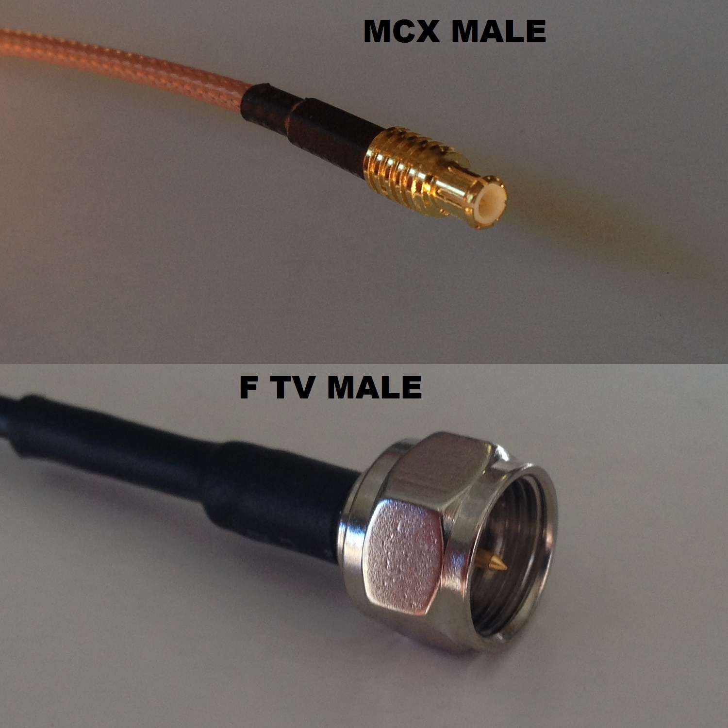 RG316 MCX MALE to F MALE Coaxial RF Cable USA-US