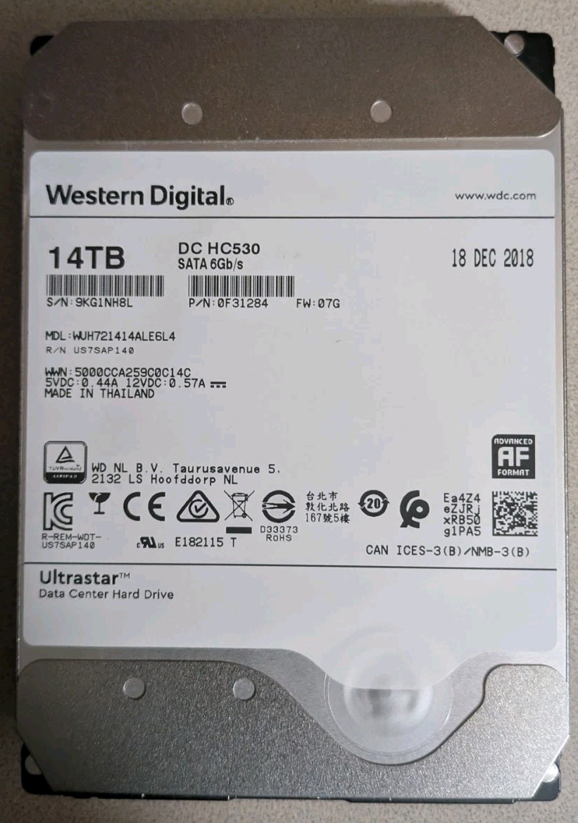 Western Digital Ultrastar WUH721414ALE6L4 (7200RPM, 3.5", SATA III, 512MB) 14TB