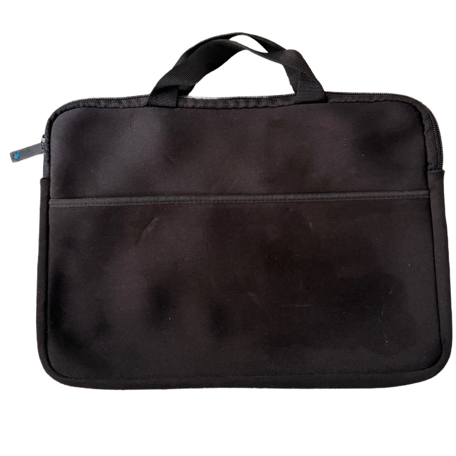 Black Neoprene Laptop Sleeve Case Bag with Handles and Zipper