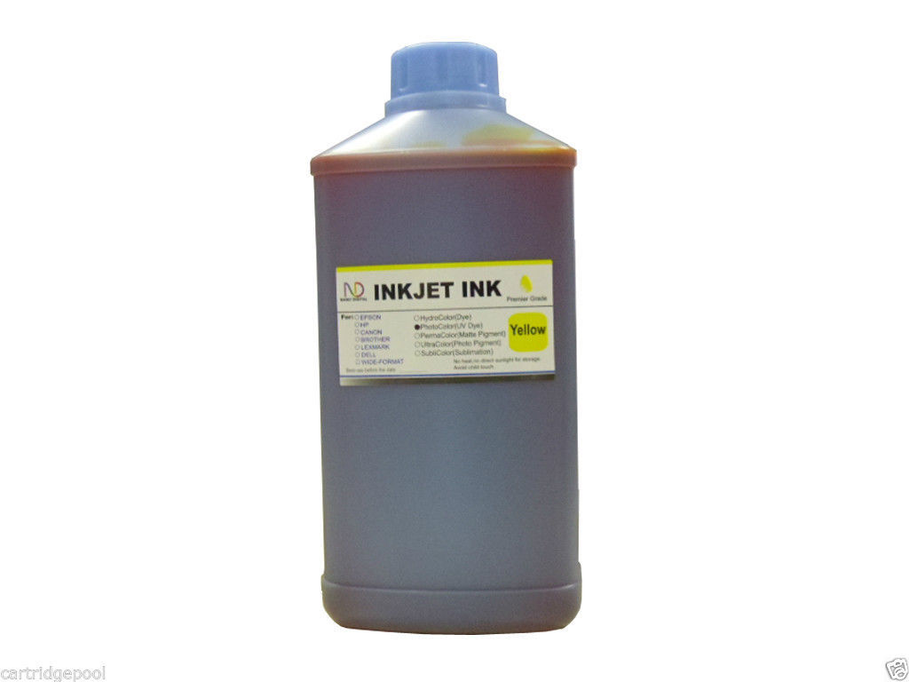 1 Liter ND® Yellow Ink for HP Canon Lexmark Dell Refillable Cartridges