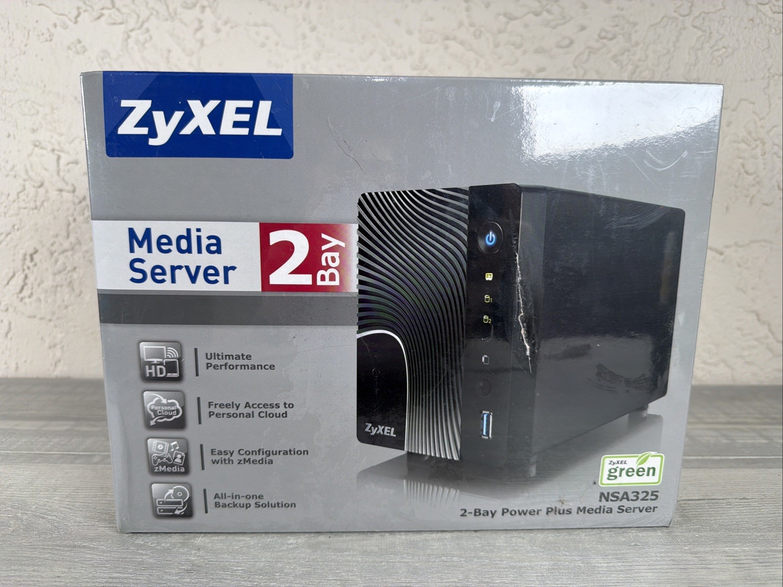 ZyXEL NSA325 Dual Bay NAS Storage, Personal Cloud Storage 8TB Power Adapter Incl
