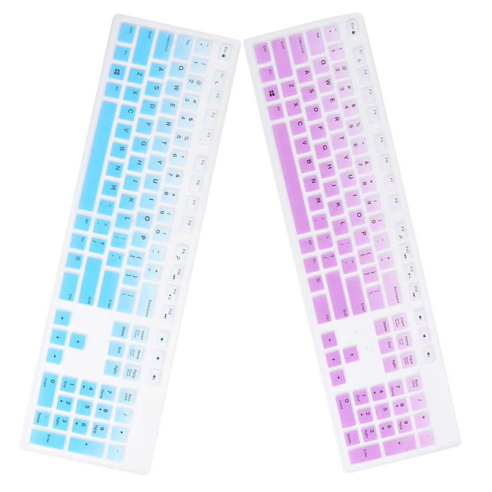 2Pcs Reusable Silicone Keyboard Protective Film Soft Blue Thin Keyboard Cover