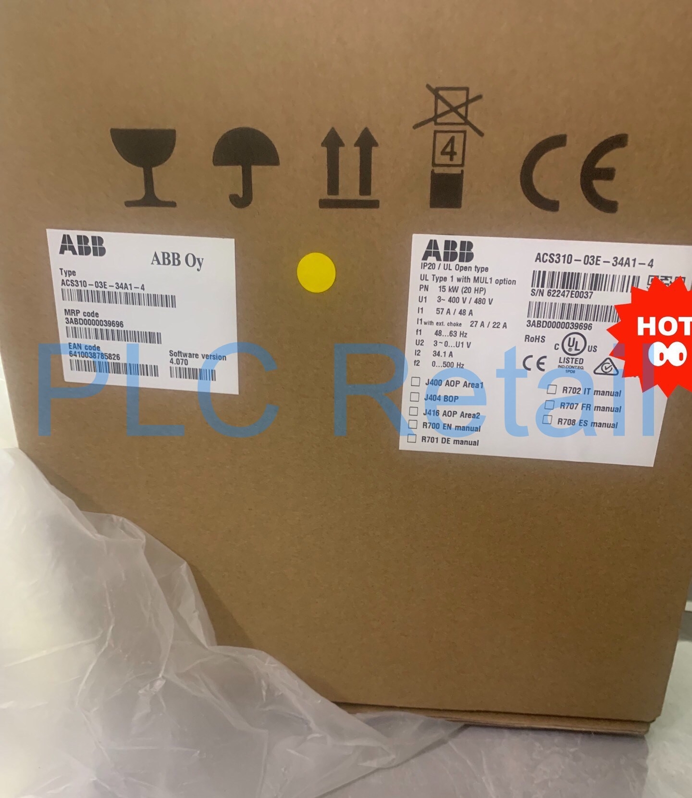 1PCS NEW ABB frequency converter ACS310-03E-34A1-4 FedEx DHL Fast Delivery