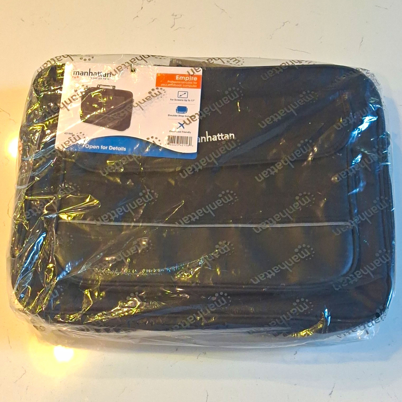 Manhattan Empire 17in Laptop Briefcase Nylon Black Overhead Friendly 421560