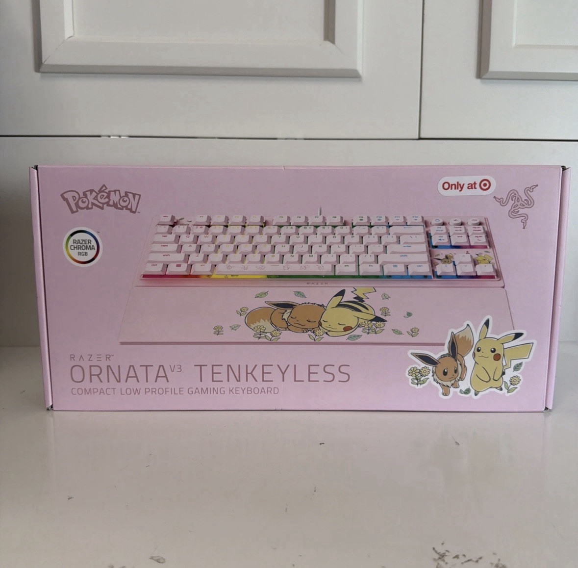 Pokemon x Razer Ornata V3 X Tenkeyless  Keyboard Pikachu & Eevee Edition