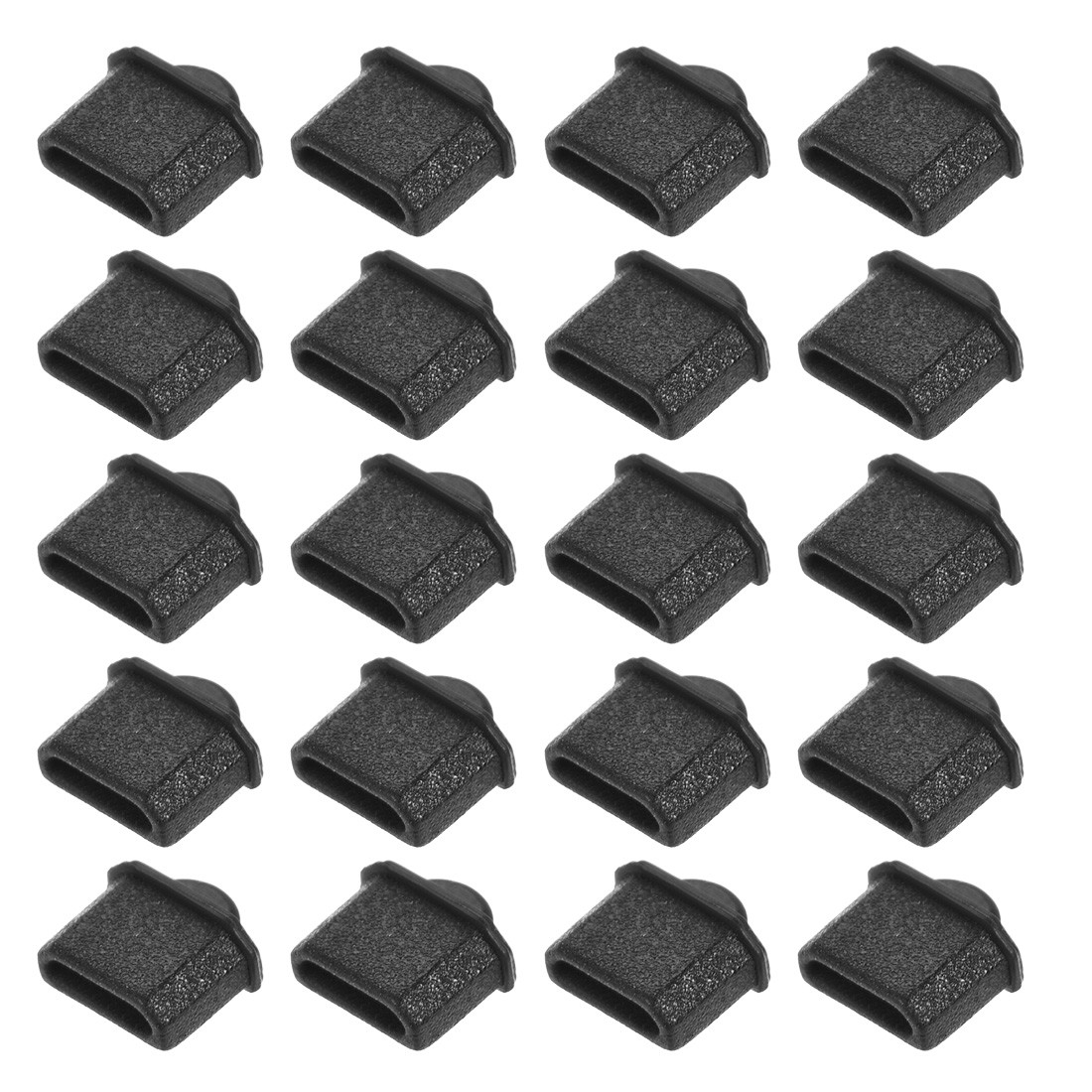 Silicone Micro  Anti-Dust Stopper Cap Cover for Female Port Black 20Pack