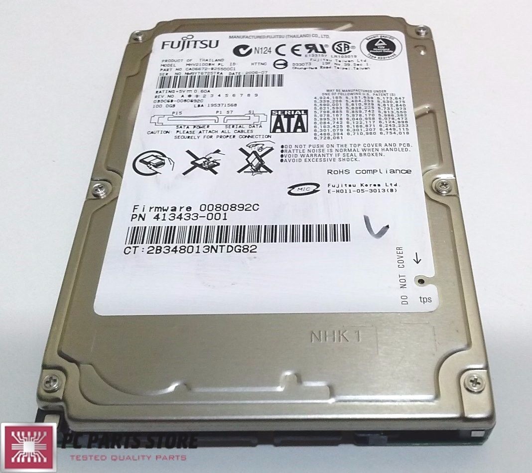 Fujitsu 100GB SATA 2.5" MHV2100BH PL CA06672-B25500C1 CA26338-B74104BA PCB PARTS