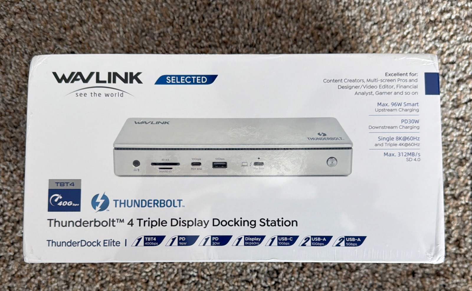 WAVLINK Thunderbolt 4 Dock with 4K HDMI Dual Monitor, 100W PD Charging, 4X USB