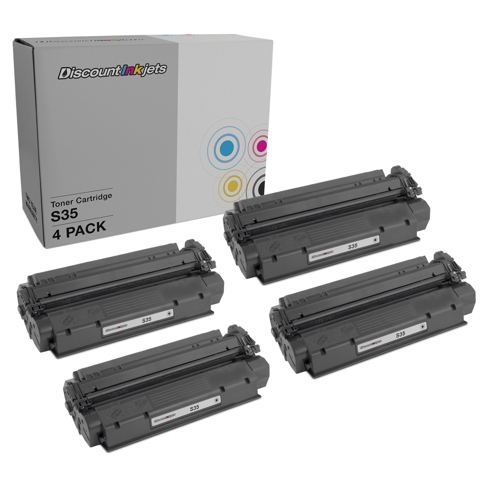 4pk S35 Laser Toner Cartridge for Canon Fax L170 Printer S-35 D320 D340