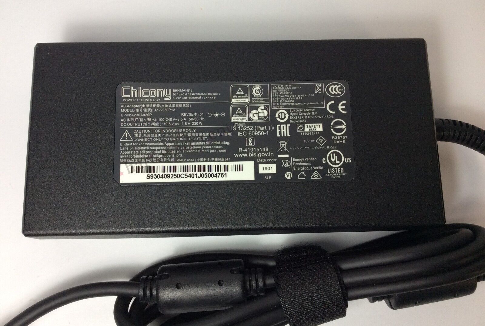 New OEM 11.8A 230W MSI GS65 Stealth 8SG-042PT Gaming Laptop Power Supply Adapter