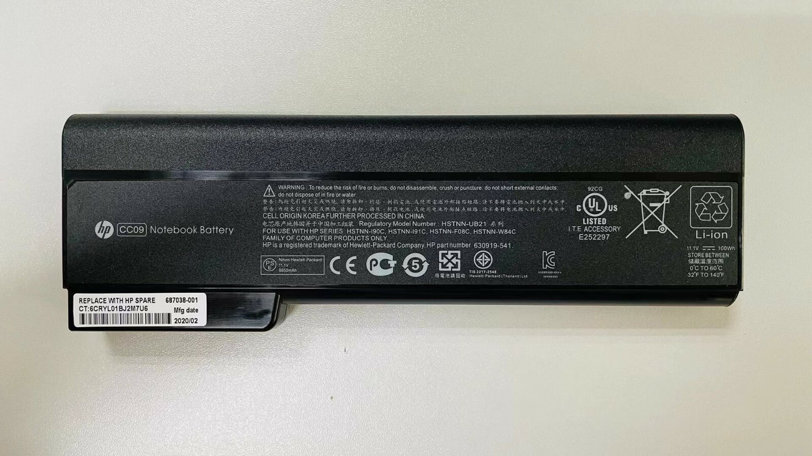 CC09 ST09 BB09 HSTNN-LB2F Genuine HP EliteBook 8460p 8460w 8470p Battery New