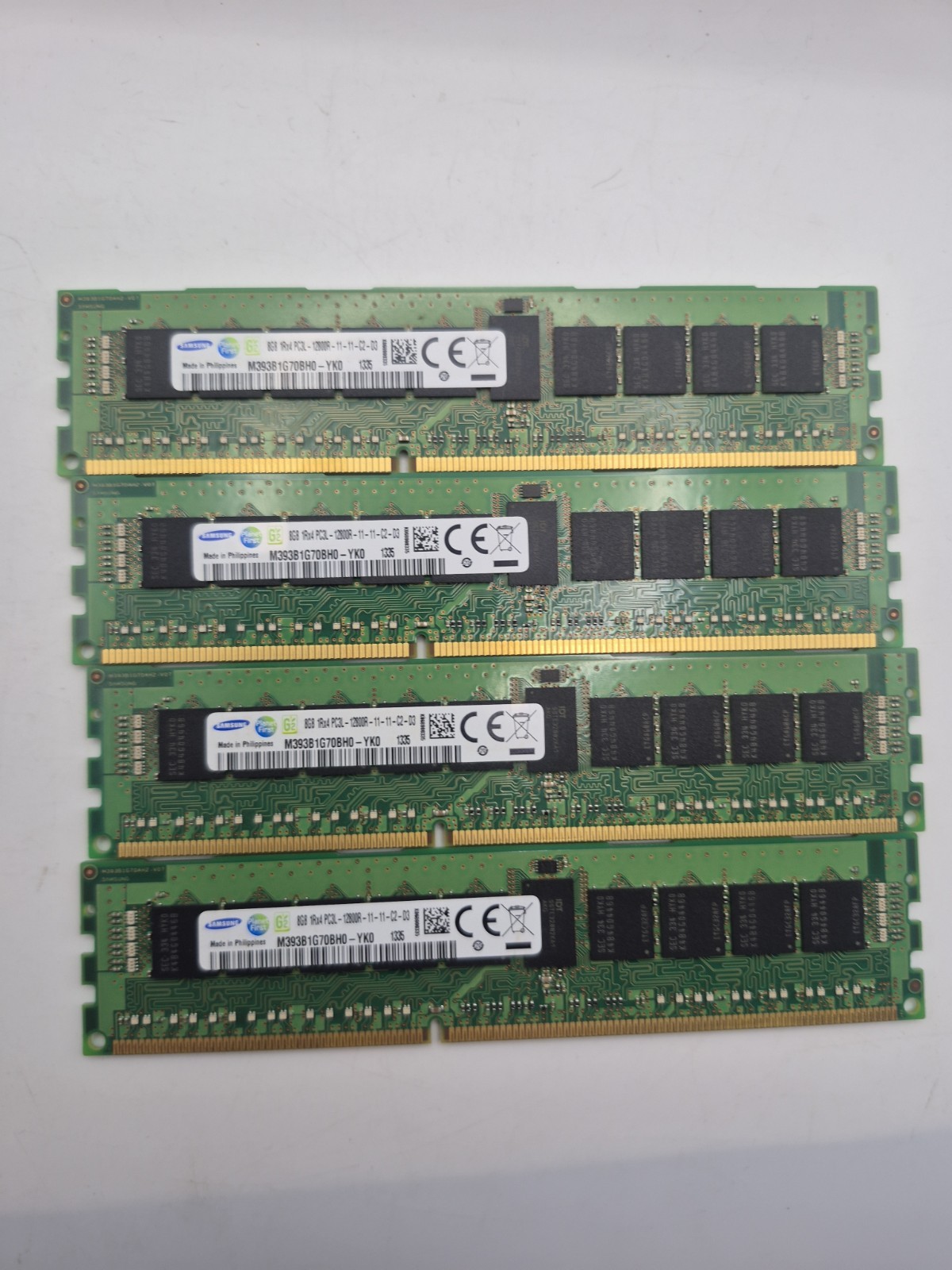 Lot of 4 SAMSUNG M393B1G70BH0-YK0 8GB PC3L-12800R 1RX4 RAM