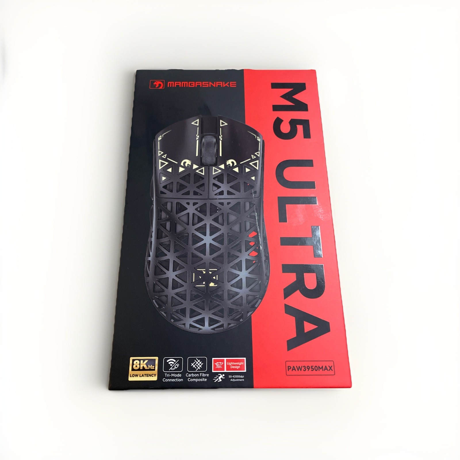 Mambasnake M5 Ultra Wireless Gaming Mouse Green 8000Hz 39g Carbon Fiber 8KHz BT
