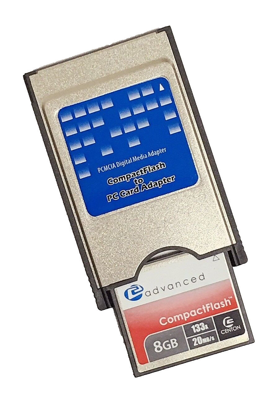 Centon 8GB CF  + Compact Flash to PCMCIA PC Card Adapter Reader, ATA Flash