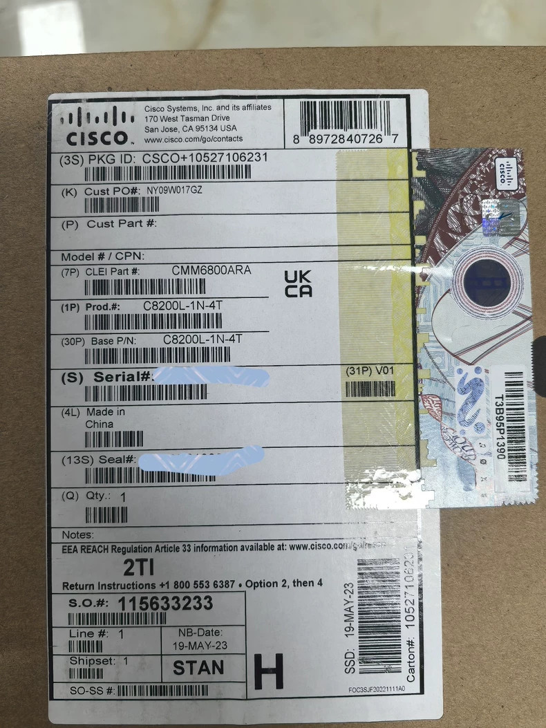 New Cisco C8200L-1N-4T Catalyst 8200L Router 4x1G WAN Ports Enterprise Router