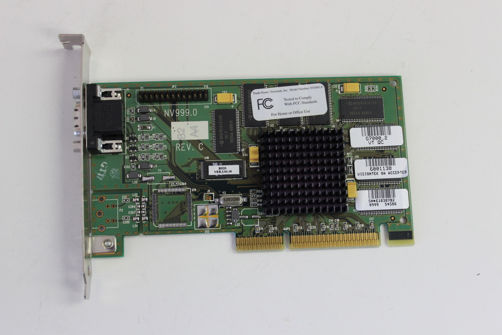 VISIONTEK NVD01.0 NV999.0 AGP VIDEO ADAPTER WITH WARRANTY