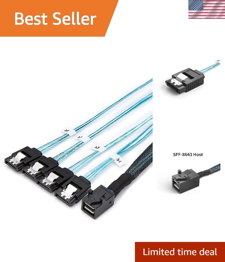 Internal HD Mini SAS Cable 1.6FT,Internal HD Mini SAS to SATA