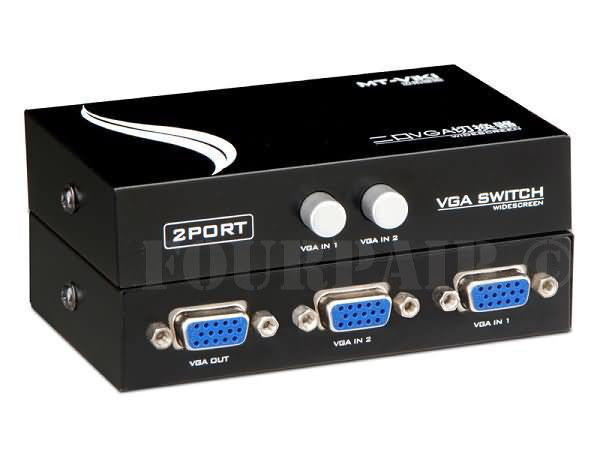 2x1 or 1x2 Bi-Directional 2 Port VGA SVGA HD15 Video Switch Switcher Selector