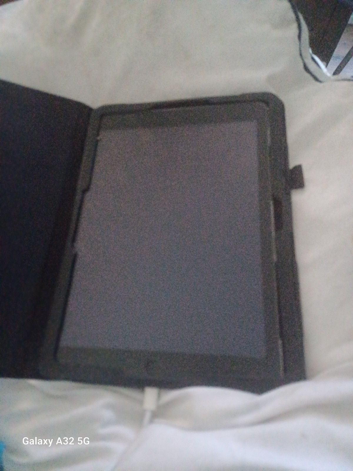 Black Synthetic Leather Folding Folio Tablet Case Cover Protective Folio Style