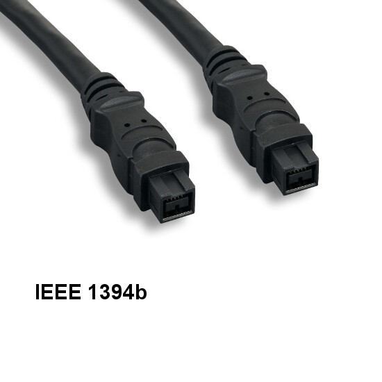 KNTK 10ft IEEE-1394b 9 to 9 Pin Cable Firewire 800Mbps iLINK DV PC Cord Black
