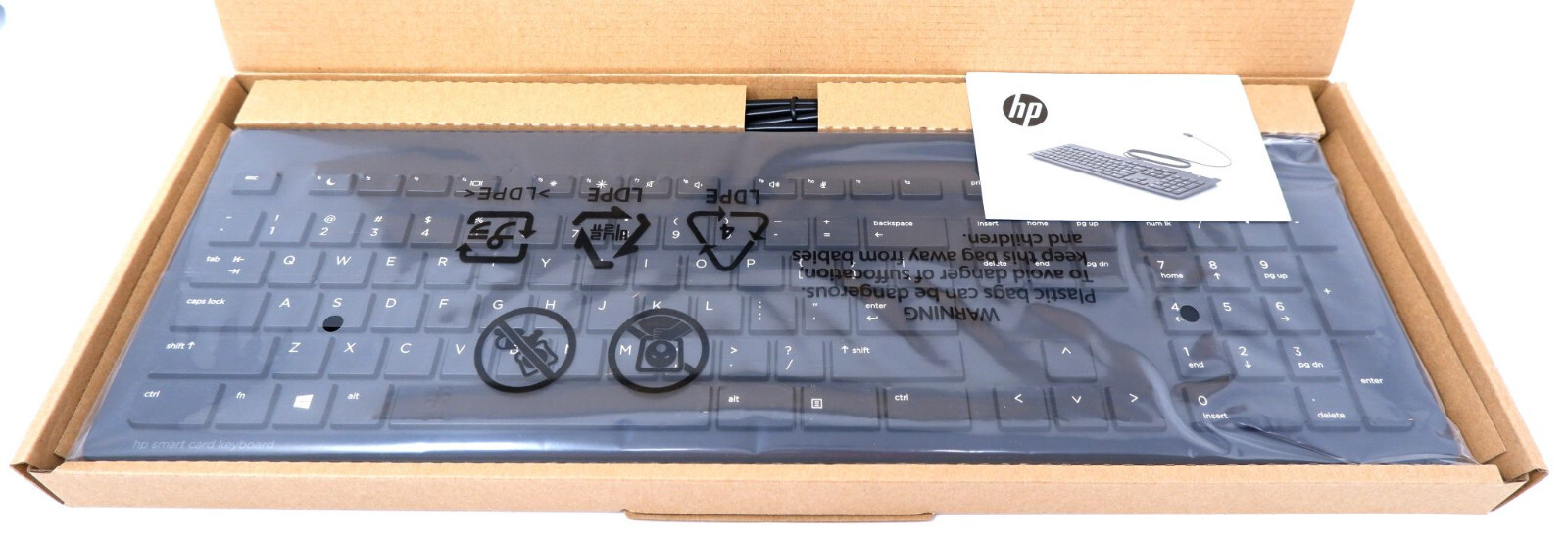 GENUINE HP 911502-001 USB SLIM KEYBOARD W/SMART CARD READER CCID TPC-S001K - NEW