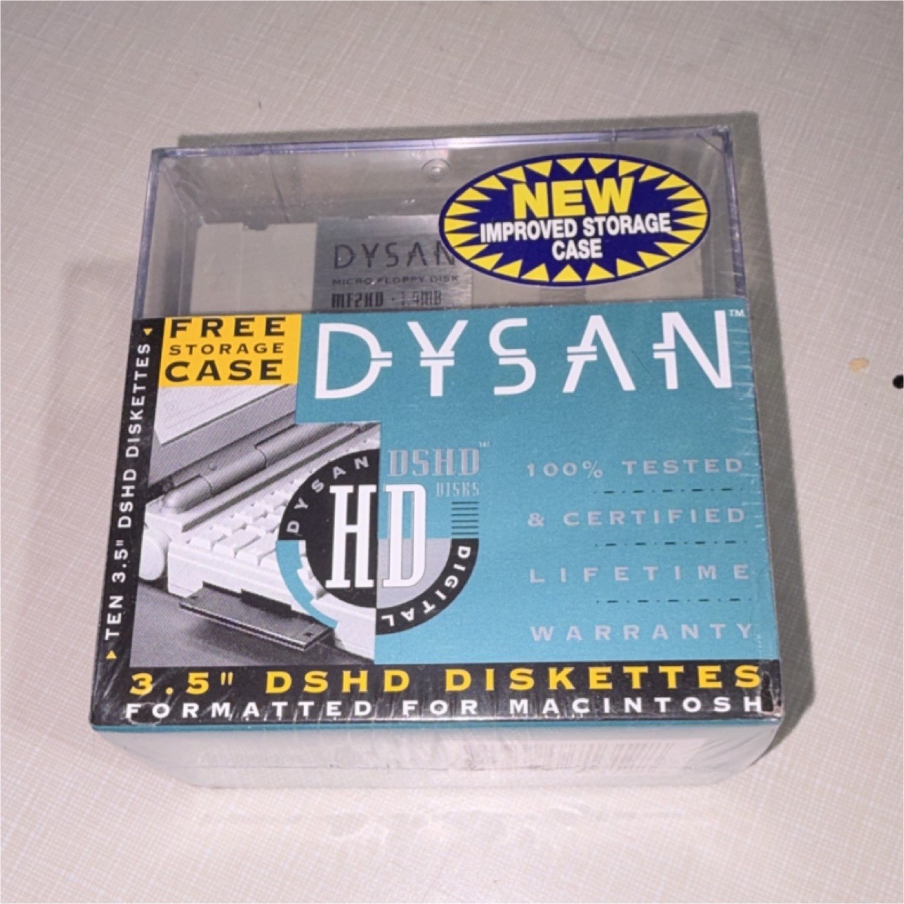 Dysan 3.5" DSHD Diskettes MF2HD 1.4MB Recordable Jewel Case Macintosh