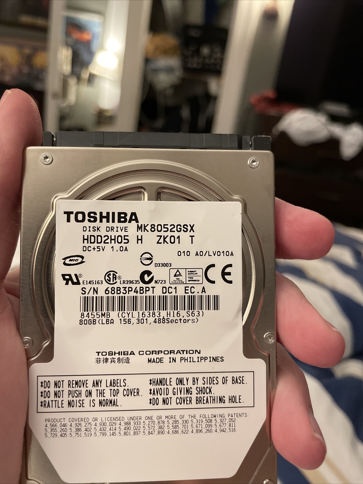 Toshiba MK8052GSX 80GB Internal 5400RPM 2.5" (HDD2H05) HDD
