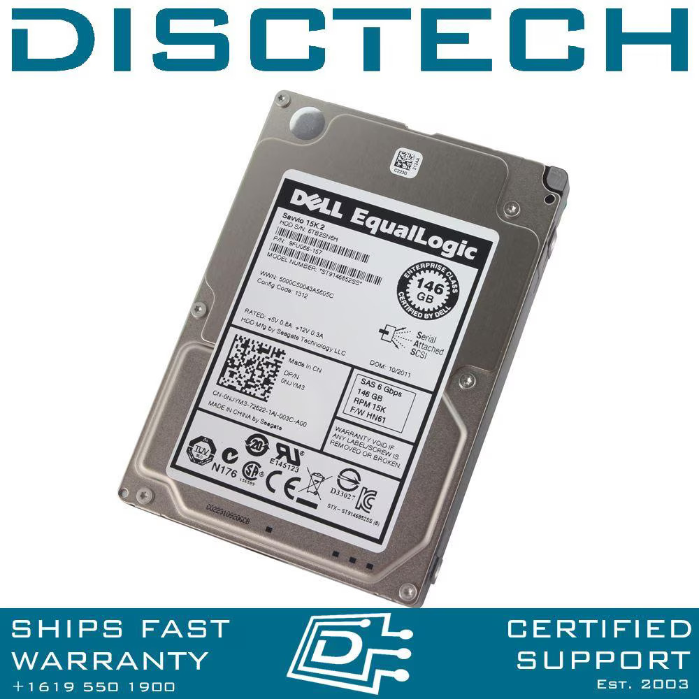 Dell EqualLogic NJYM3 / Seagate Savvio ST9146852SS 15K.2 146GB 15K SAS HDD