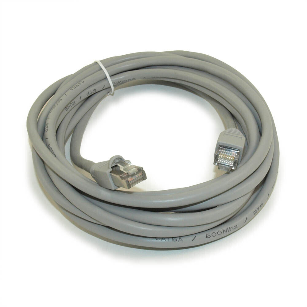 14ft Cat6A SHIELDED Ethernet RJ45 Patch Cable Stranded Snagless Booted GRAY