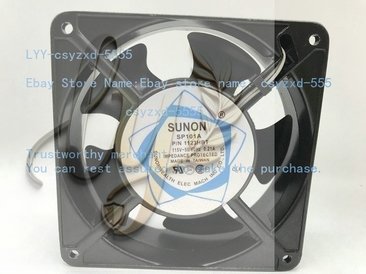 SUNON SP101A P/N 1123HBT 12038 115V 0.21A Dual Bearing Cooling Fan