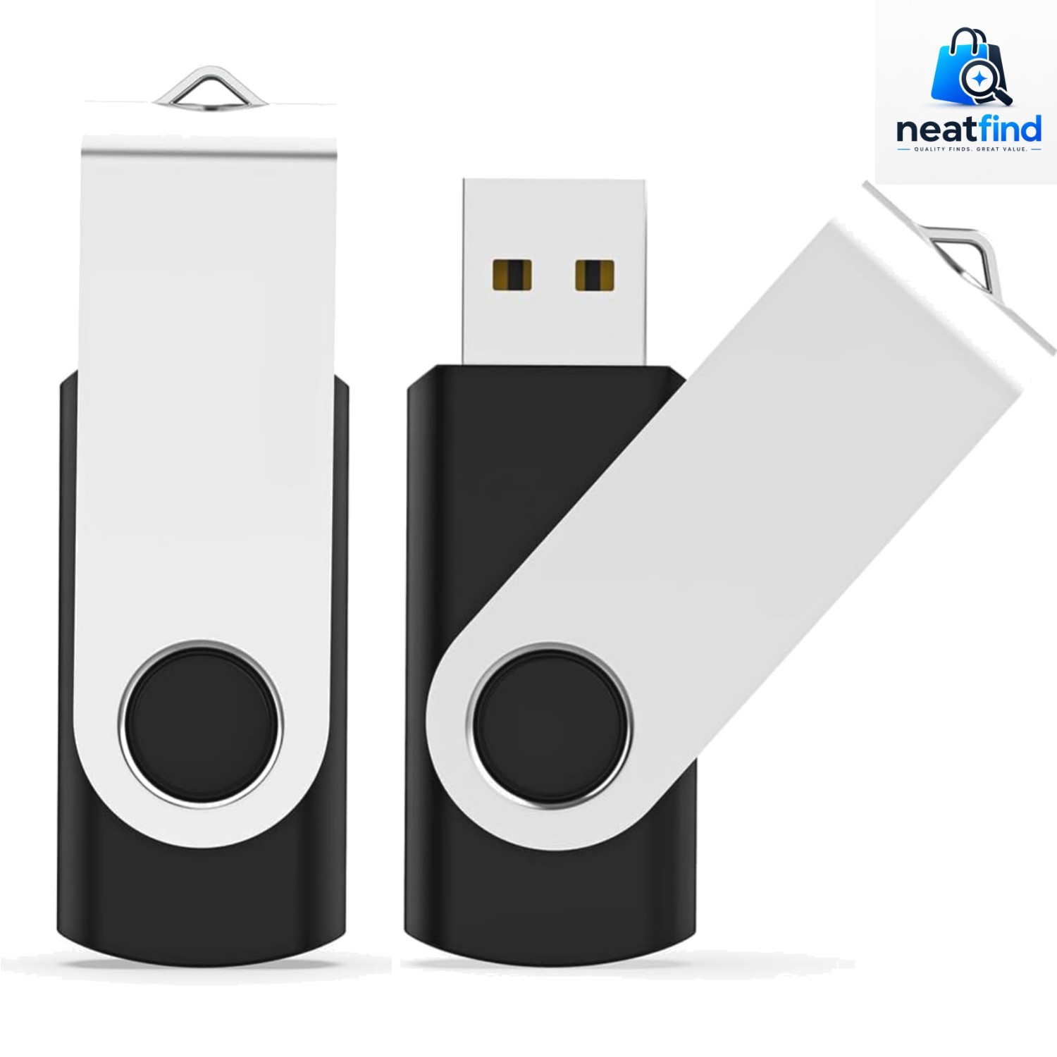 SanDisk 2GB USB 2.0 Flash Drives Pack of 2 Swivel Memory Stick Black