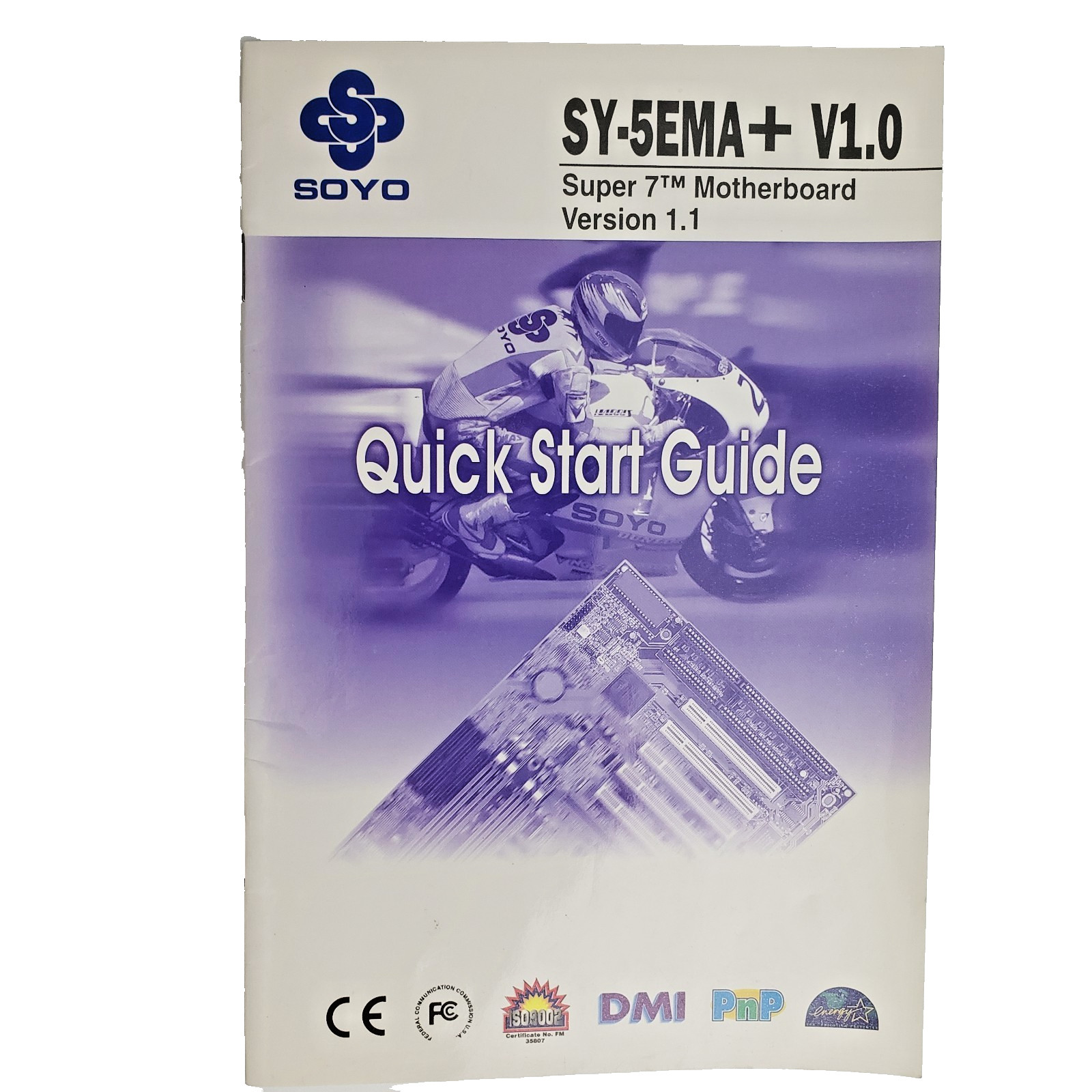 Soyo SY-5EMA+  v1.0 (1999) Motherboard Quick Start Guide, excellent condition