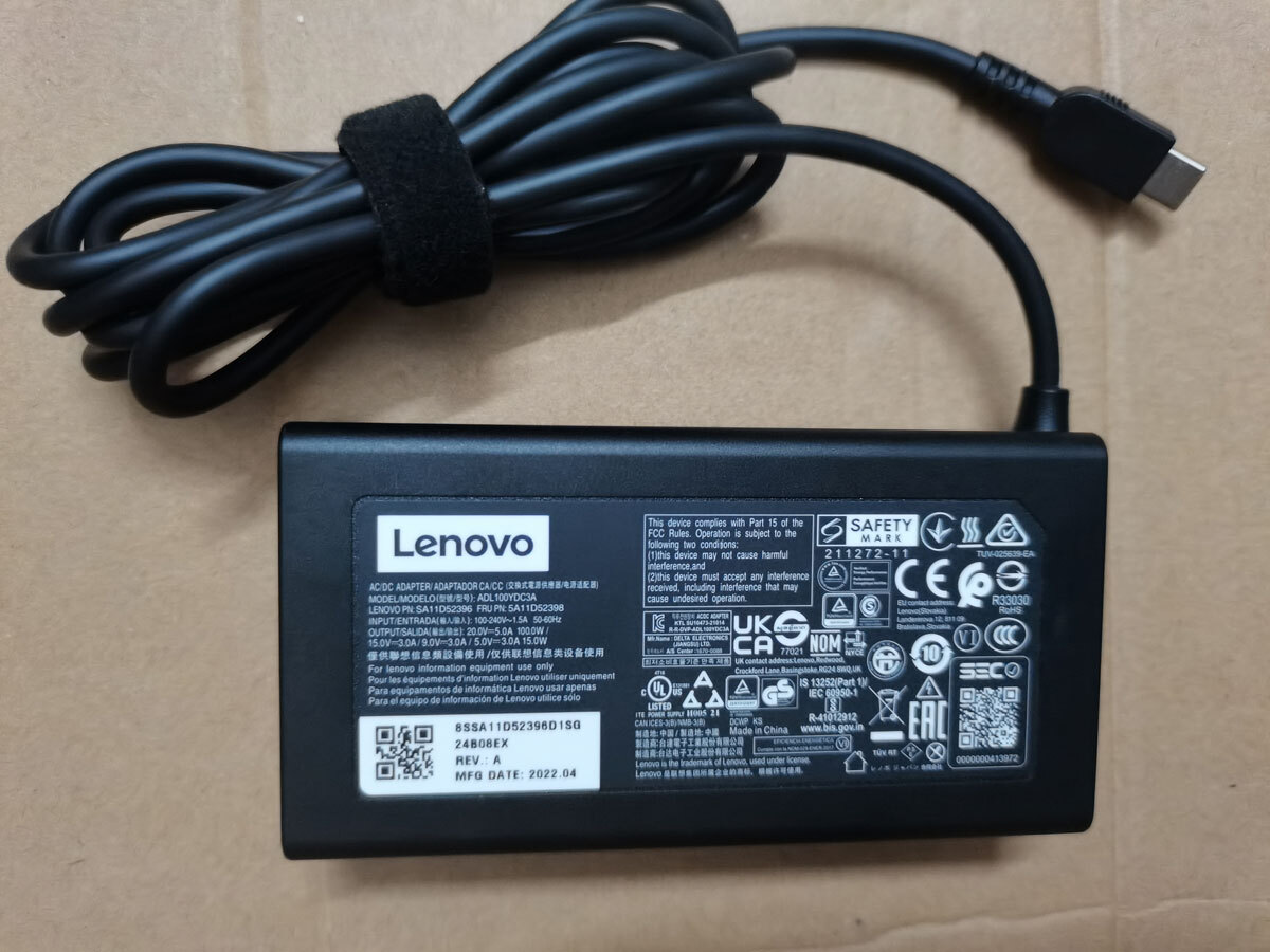 New Genuine Lenovo 100W 20V 5A USB-C Power Charger for LENOVO Slim 7 ProX 14ARH7