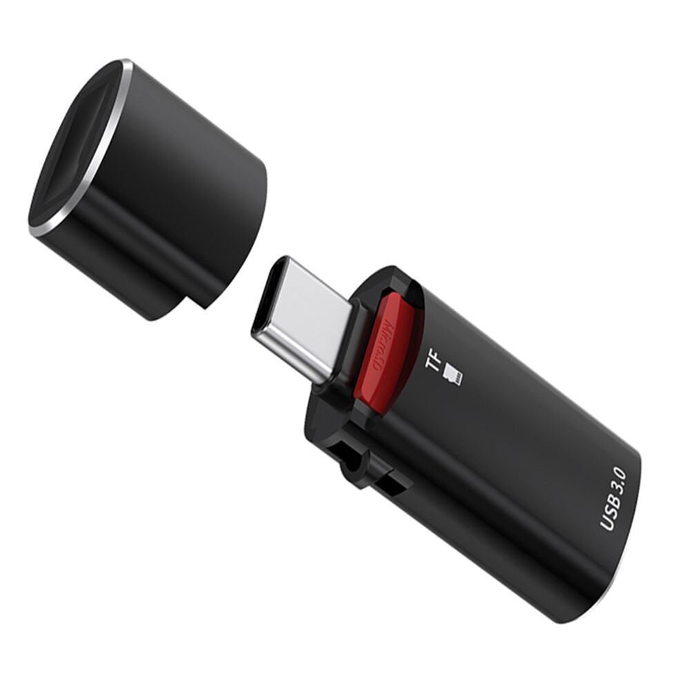 CY Type-C USB-C to USB 3.0 Female Card Reader 10Gbps OTG & TF Micro-SD Adapter